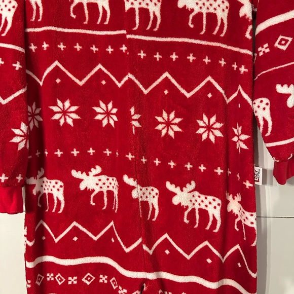 LAZY ONE XS Ugly Christmas Nordic footed hood oversized Reindeer unisex onesie - Picture 10 of 12